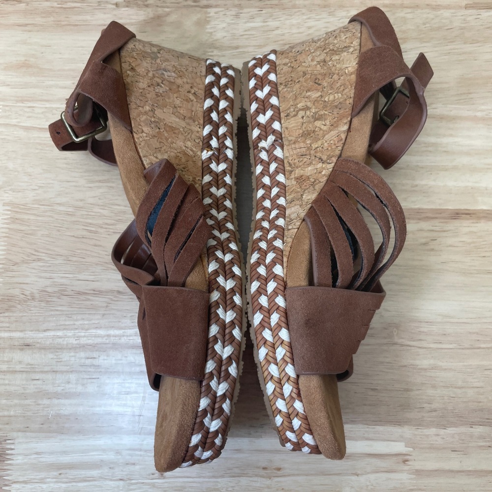 Zodiac Paola Women's Brown Suede Strappy Wedge‎ Sandals Size 10M - Picture 4 of 11
